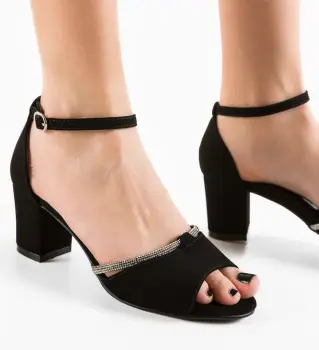 Sandale cu toc Leyre Negre imagine