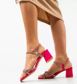 Sandale cu toc Lug Fuchsia imagine