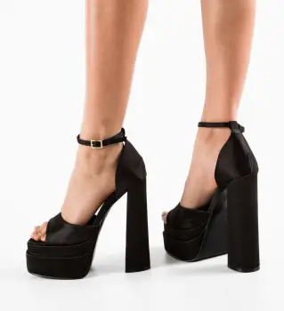 Sandale cu toc Maisy Negre imagine