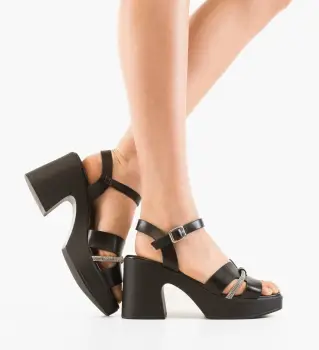 Sandale cu toc Mariko Negre imagine