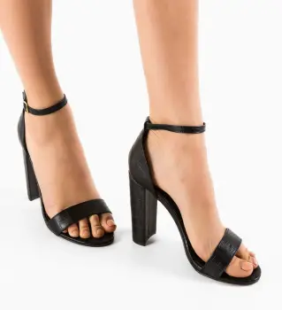 Sandale cu toc Marita Negre imagine