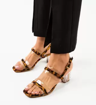 Sandale cu toc Martens Animal Print imagine