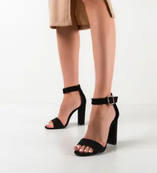Sandale cu toc Miema Negre imagine