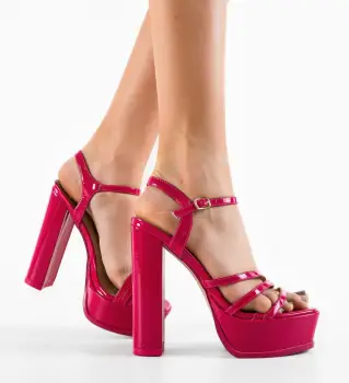 Sandale cu toc Moran Fuchsia imagine