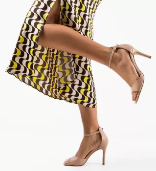 Sandale cu toc Moroilo Bej imagine