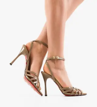 Sandale cu toc Mynny Khaki imagine