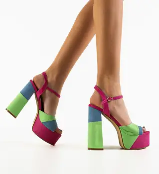 Sandale cu toc Myrat Multi imagine