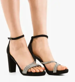 Sandale cu toc Narkis Negre imagine