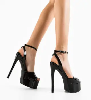 Sandale cu toc Nizizi Negre imagine