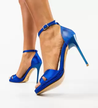 Sandale cu toc Nuda Albastre 2 imagine