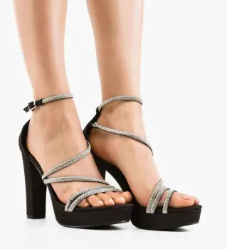 Sandale cu toc Osse Negre imagine