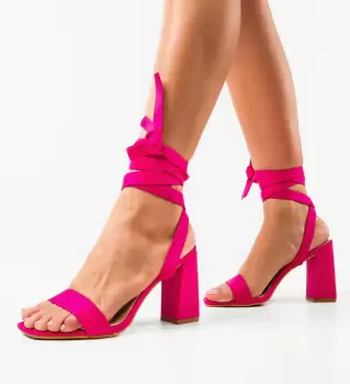 Sandale cu toc Photine Fuchsia imagine