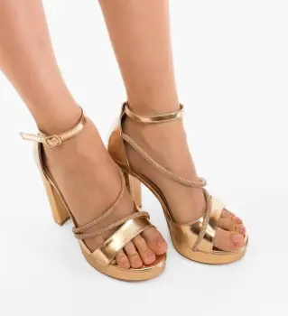 Sandale cu toc Poppy Bronze imagine