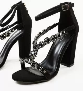 Sandale cu toc Prykot Negre imagine