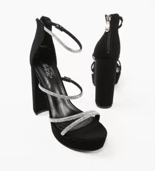 Sandale cu toc Quebec Negre imagine