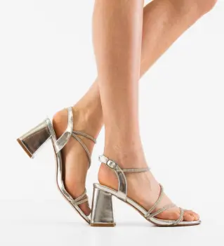 Sandale cu toc Rolo Argintii imagine