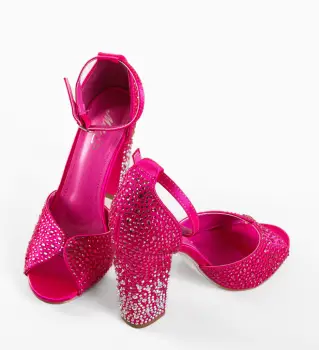 Sandale cu toc Rubyna Fuchsia imagine