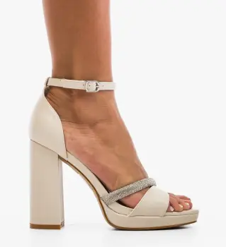 Sandale cu toc Rutyna Bej imagine