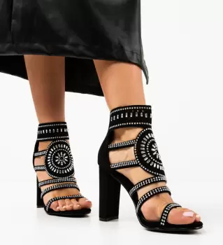 Sandale cu toc Samanta Negre imagine