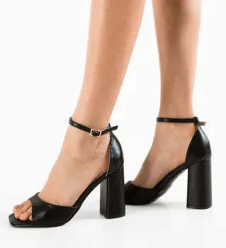Sandale cu toc Santo Negre imagine