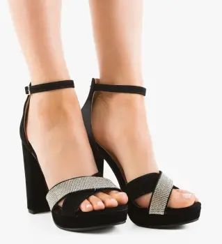 Sandale cu toc Sororas Negre imagine