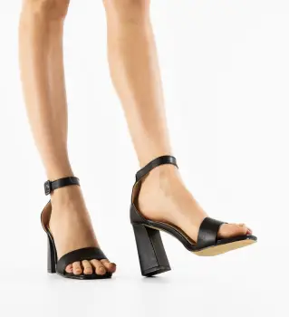 Sandale cu toc Teson Negre imagine