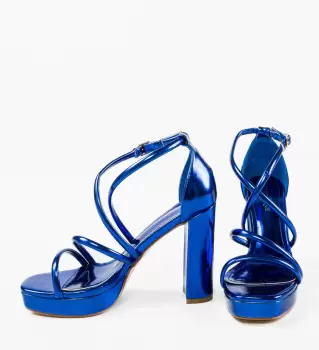 Sandale cu toc Tochuk Albastre imagine