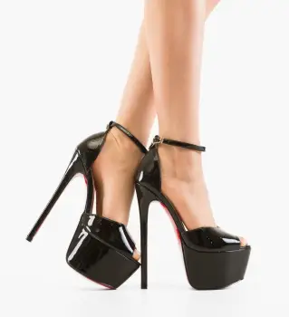 Sandale cu toc Venyz Negre imagine