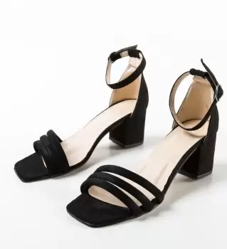 Sandale cu toc Veritas Negre imagine
