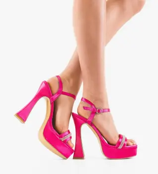 Sandale cu toc Wong Fuchsia imagine