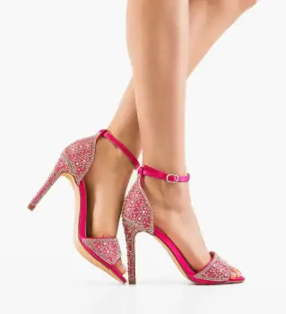 Sandale cu toc Zeda Fuchsia imagine