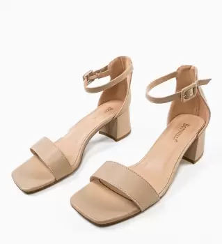 Sandale cu toc Zime Bej imagine