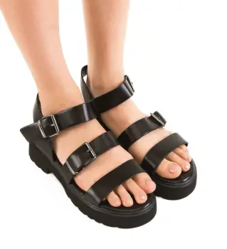 Sandale dama Aarav Negre imagine