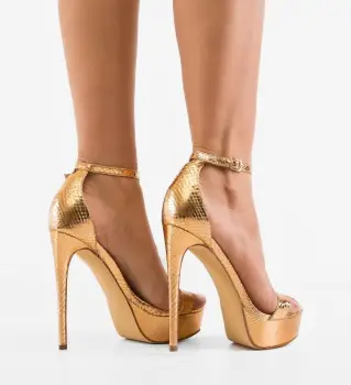 Sandale dama Alaram Aurii 4 imagine