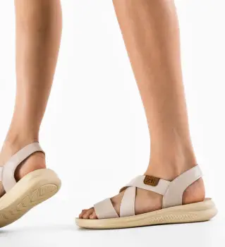 Sandale dama Armida Bej 2 imagine