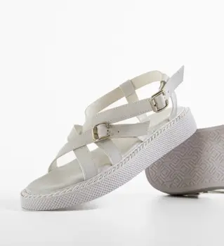 Sandale dama Bekaha Albe imagine