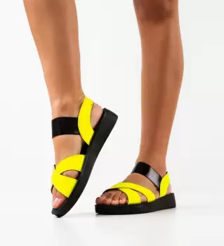 Sandale dama Brina Galbene 2 imagine