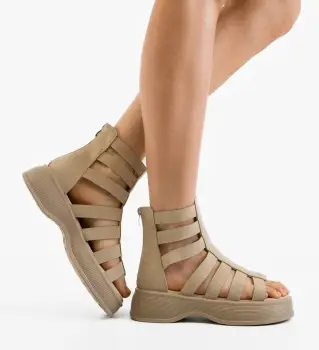 Sandale dama Budica Bej imagine