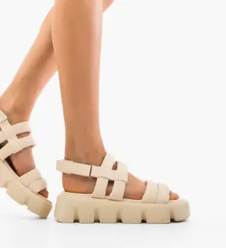 Sandale dama Cairo Bej 2 imagine