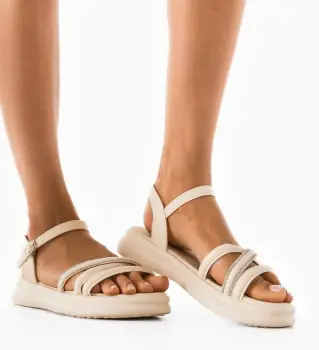 Sandale dama Caneg Bej imagine