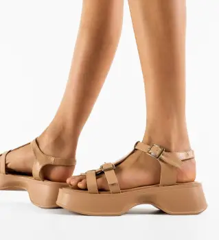 Sandale dama Dixie Bej imagine