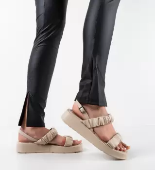 Sandale dama Donezia Bej imagine