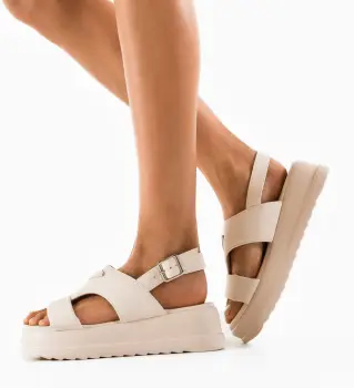 Sandale dama Exolon Bej imagine