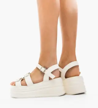 Sandale dama Factosa Albe imagine