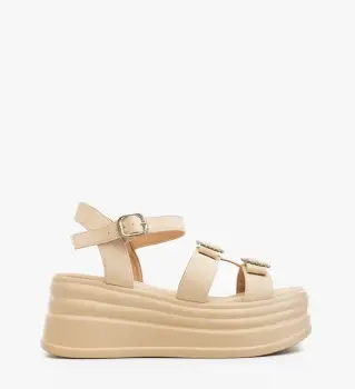 Sandale dama Factosa Bej imagine