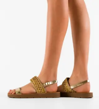 Sandale dama Floreno Aurii imagine