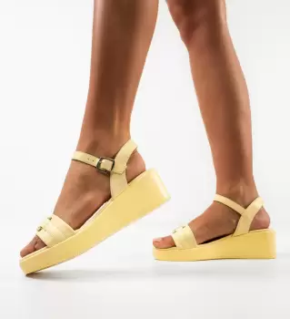 Sandale dama Frankie Galbene imagine