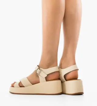 Sandale dama Galina Bej 2 imagine