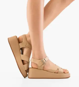 Sandale dama Galina Bej imagine