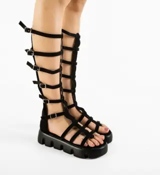 Sandale dama Gladiator Negre imagine